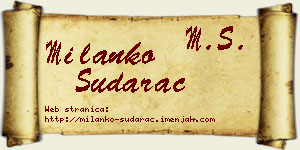 Milanko Sudarac vizit kartica